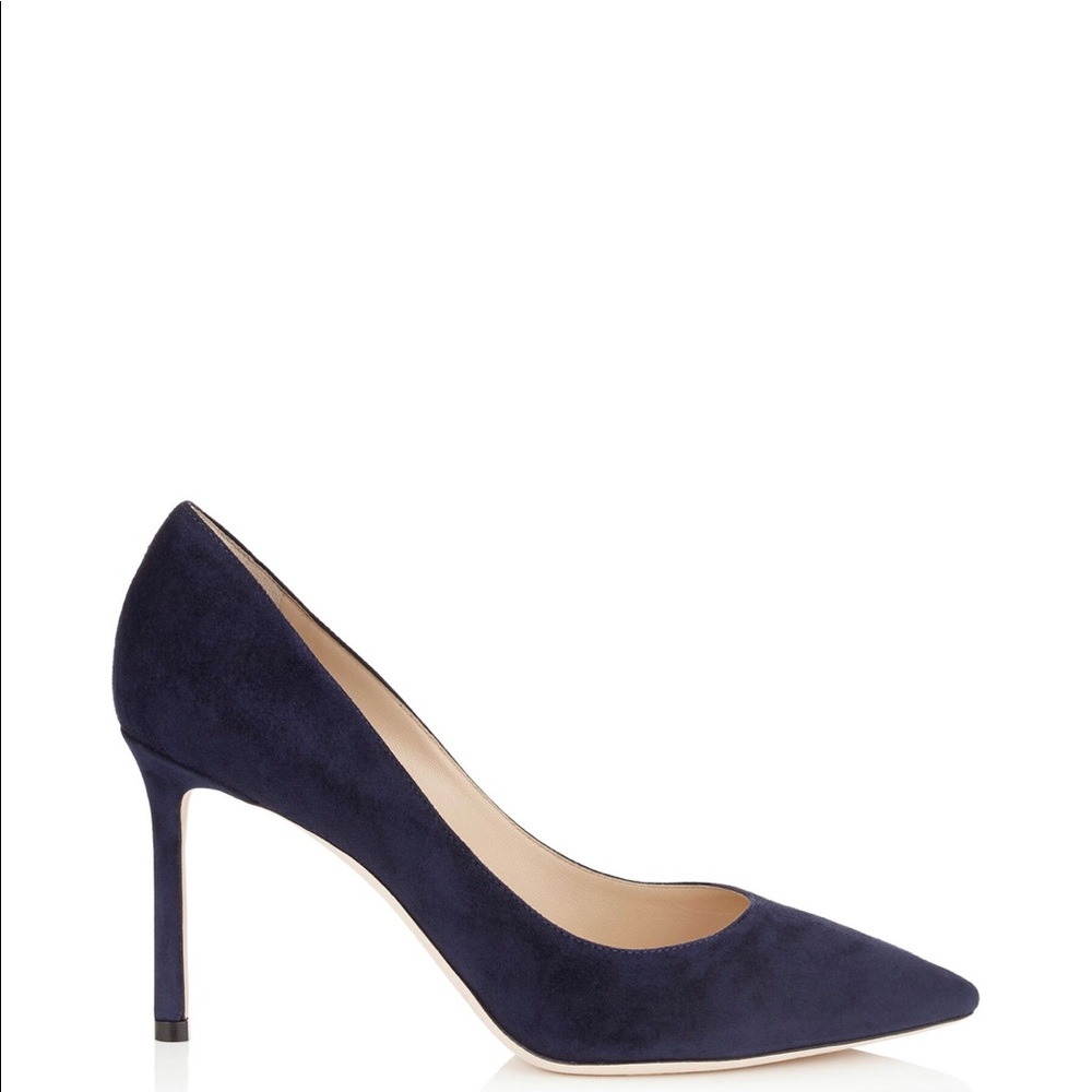 🍒JIMMY CHOO ROMY 85 NAVY SUEDE🍒